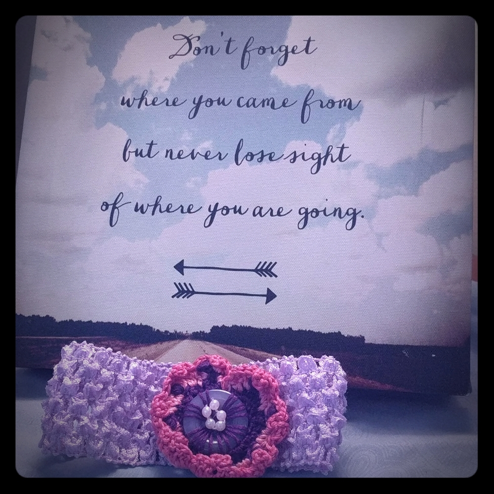 Cute handmade baby headband bow 0-6m ☮️